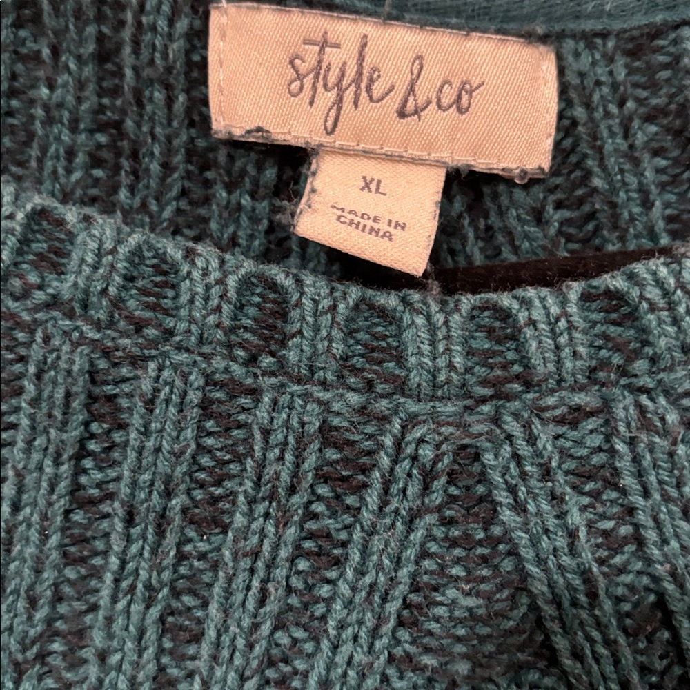 Style & Co. Forest Green Ribbed Sweater - Picture 2 of 4